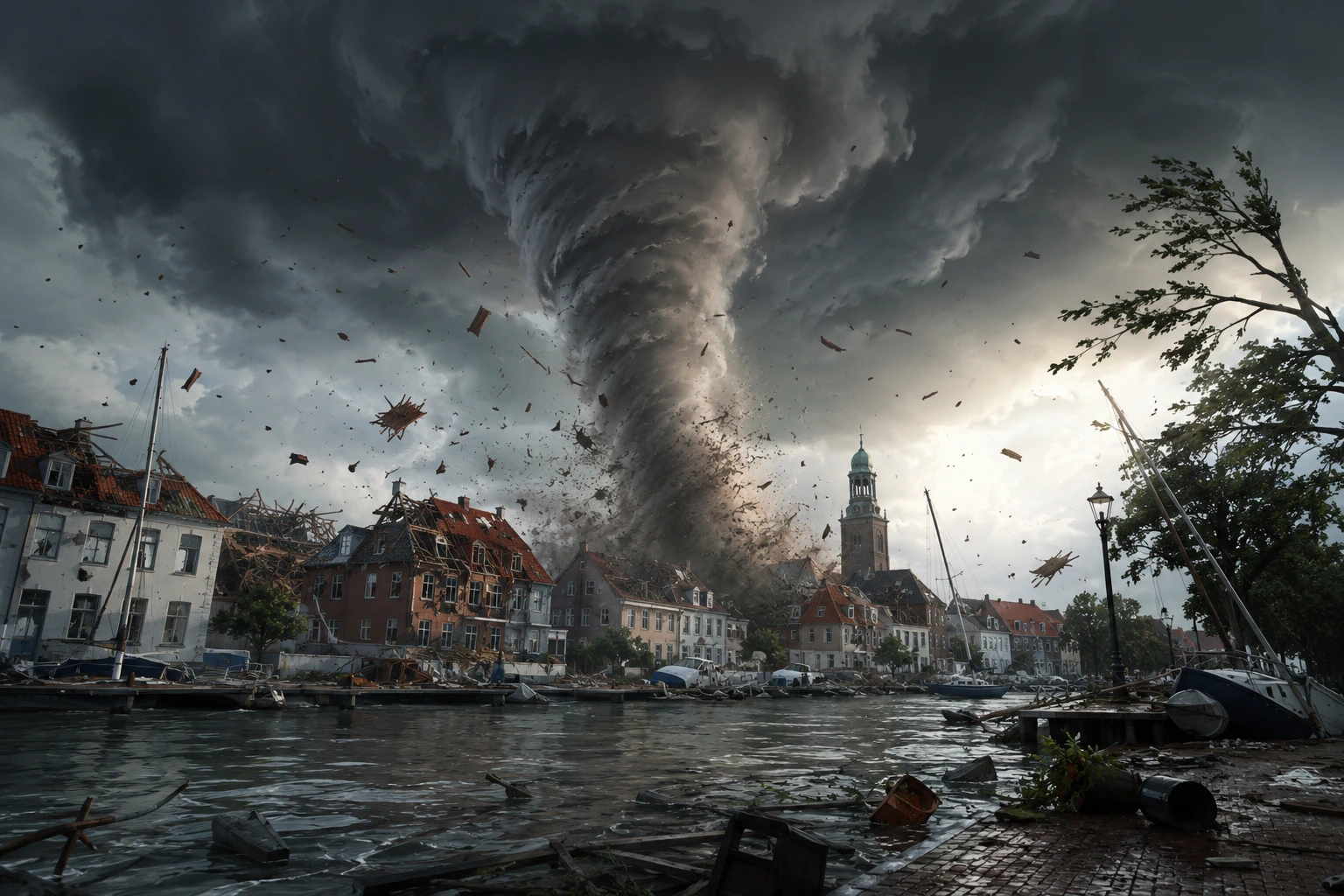 Tornado über der Elbe richtet schwere Schäden in Glückstadt und Umgebung an 